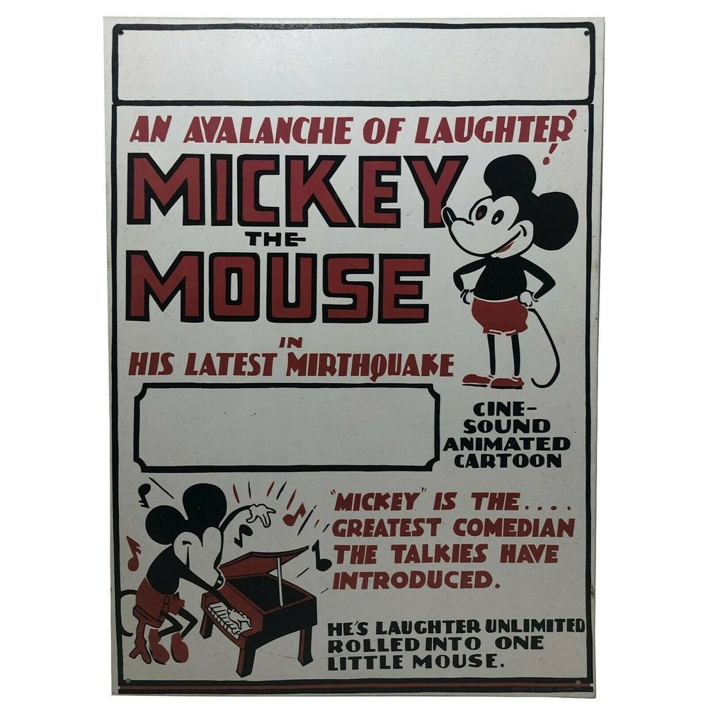 12.5" x 17.5" Mickey the Mouse Vintage-Style Movie Poster, XoneX Movie Archive
